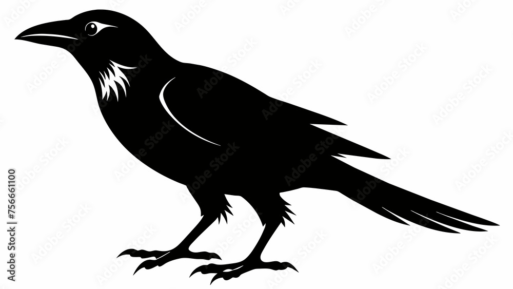 Obraz premium caw sillenite on white background