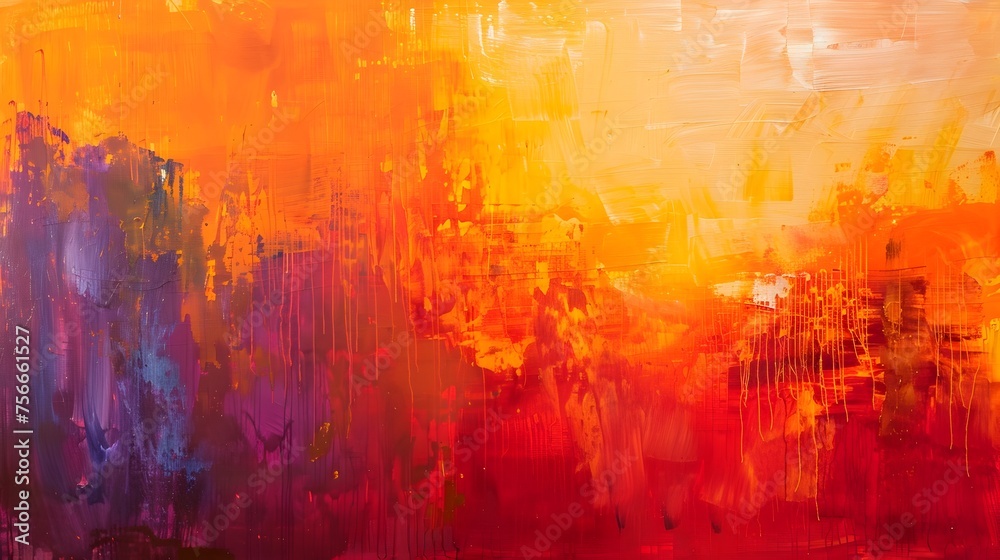 Modern Abstract Painting Sunrise Symphony of Emotional Expressionism with Vibrant Color Scheme