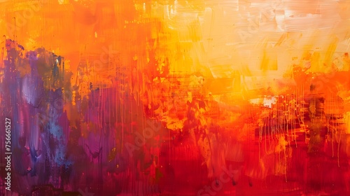 Modern Abstract Painting Sunrise Symphony of Emotional Expressionism with Vibrant Color Scheme