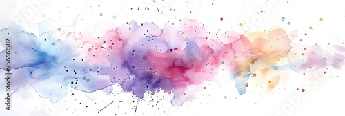 Soft Watercolor Washes with Ink Drops Creating a Vibrant and Expressive Banner for an Art Station