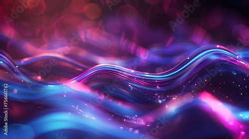 Dynamic Neon Waves Abstract Background Radiating Energy and Creativity