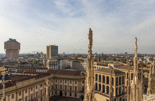Milan skyline, Italy. View from the rooftop of Milan Cathedral (Duomo di Milano) © Faina Gurevich