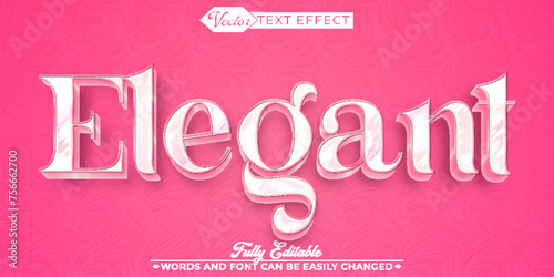 Shiny Pink Elegant Vector Editable Text Effect Template