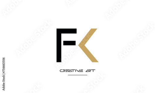 FK, KF, F, K abstract letters logo monogram