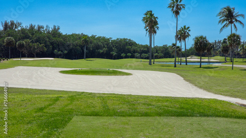 View of a beautiful golf course in Florida in the United States