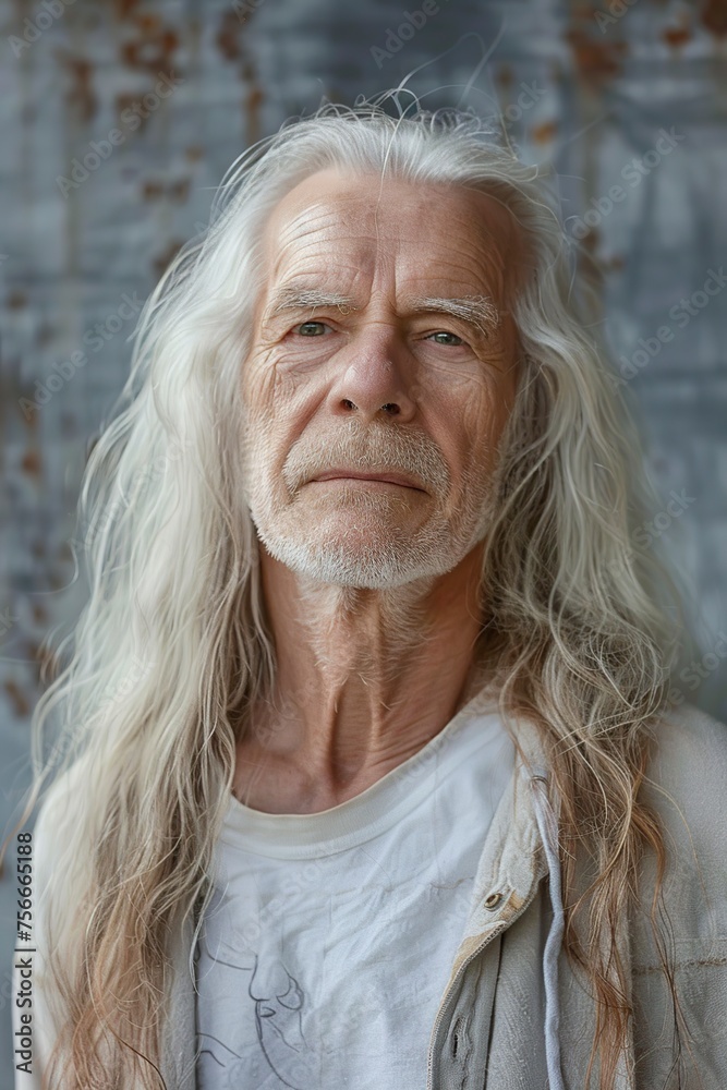 Man With Long Hair in White Shirt Man With Long Hair in White Shirt
