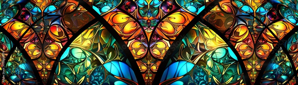 Stained glass fractal symmetry Stained glass fractal symmetry