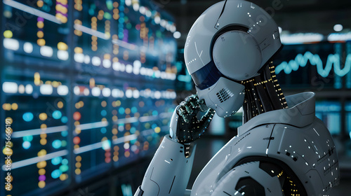 Setting plans and strategies using AI or artificial intelligence to help in doing business and investing for humans, analysis or research data and information and risk management