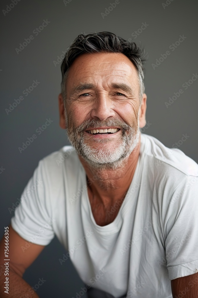 Smiling Man With Grey Hair and Beard Smiling Man With Grey Hair and Beard
