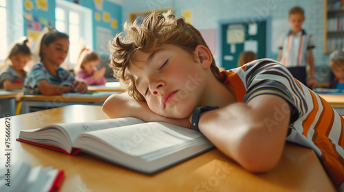 A student sleeps in class because they went to bed too late; is bored in school; has a medical problem, such as allergies, diabetes, or hypoglycemia; or is experiencing side effects of medication