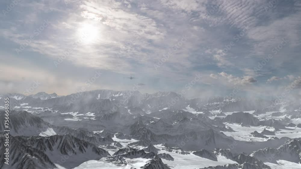 Jet chasing UFO saucer in Snowy landscape, aerial
Cinematic sic-fi concept, 4K,2024
Jet chasing UFO saucer in Snowy landscape, aerial
Cinematic sic-fi concept, 4K,2024