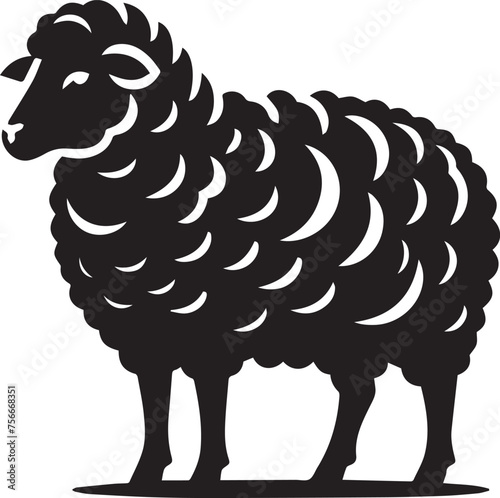 black sheep silhouette on a white background