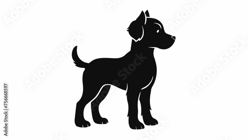 baby dog silhouette on white background