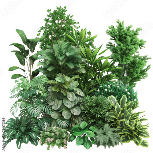 a realistic oak tree with a white background, PNG cutout on transparent