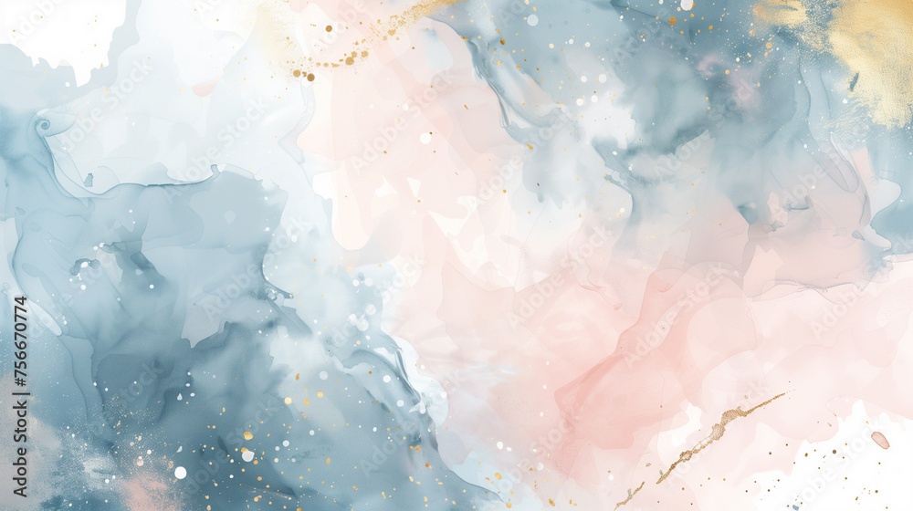 Obraz premium Wallpaper design with a brush and a golden line. Illustration for prints, wall paintings, covers and invitation cards