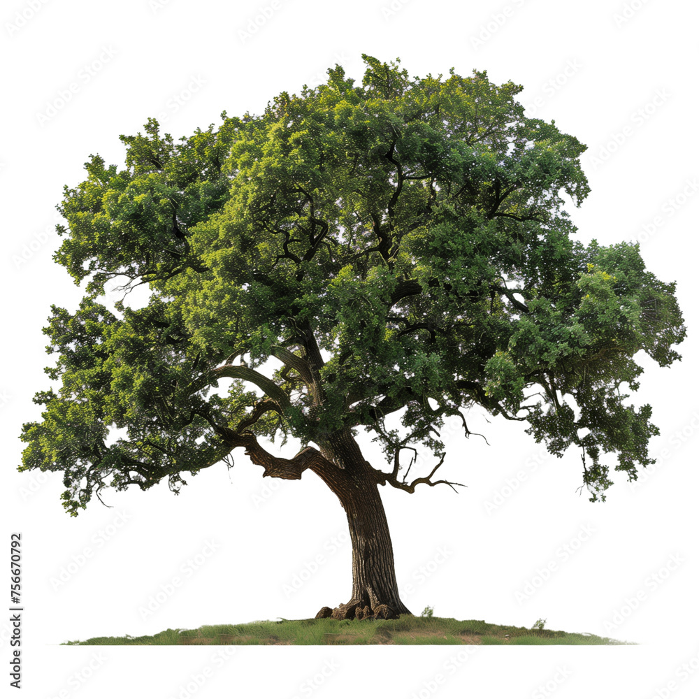 a realistic oak tree with a white background, PNG cutout on transparent a realistic oak tree with a white background, PNG cutout on transparent