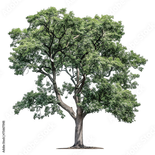 a realistic oak tree with a white background  PNG cutout on transparent