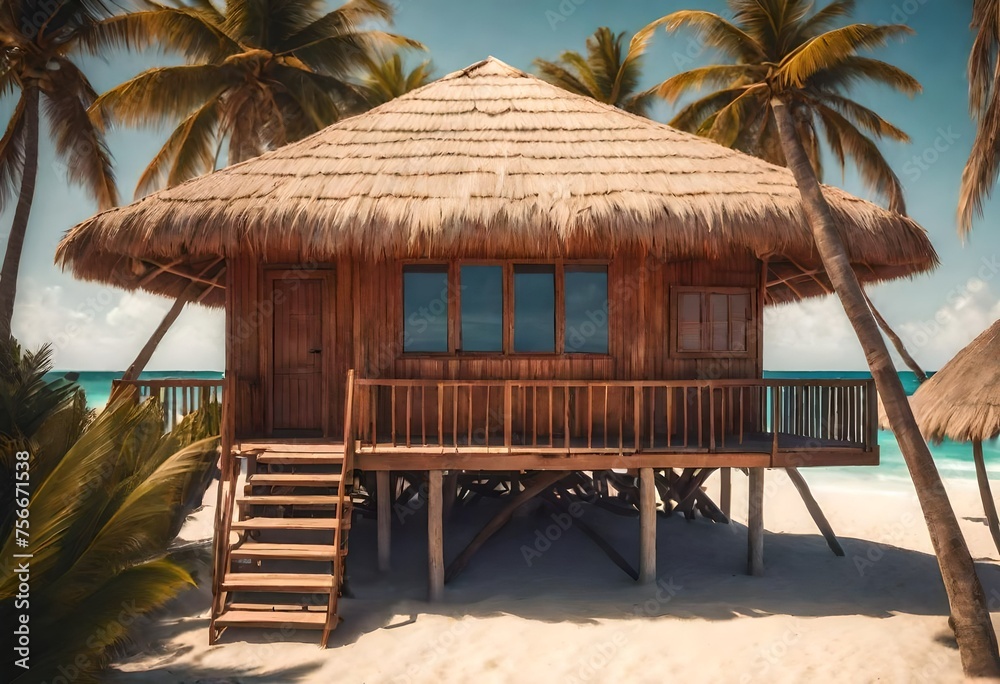 Fototapeta premium hut on the beach