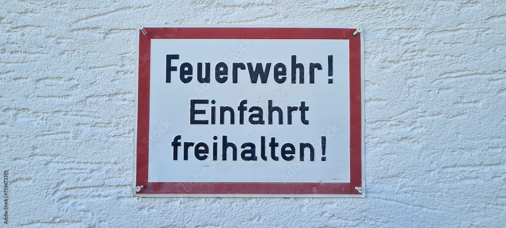 Obraz premium Feuerwehr Schild 