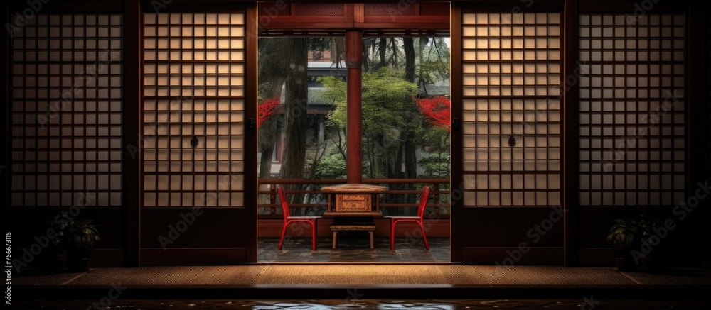 Door in a Japanese home