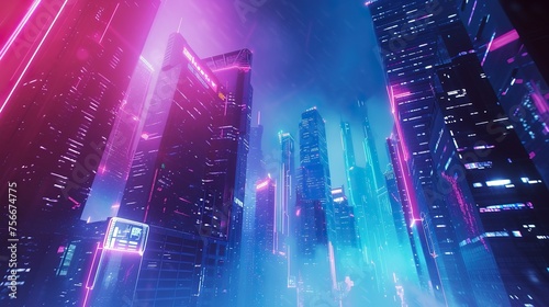 night city background, cyber city skyline background