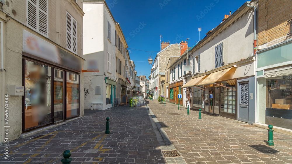 Walking on the street of Fontainebleau in France timelapse hyperlapse.