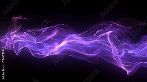 A purple energy form on a black background, with glowing light effects. The shape is fluid and dynamic
