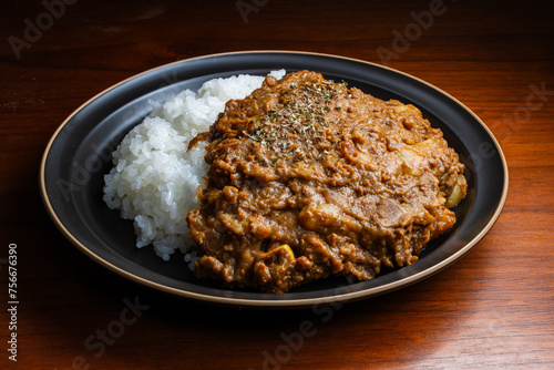 	ドライカレーライス　キーマ　俯瞰