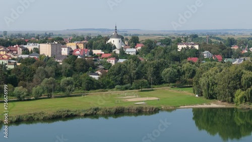 Beautiful Landscape Downtown Lagoon Zek Radymno Aerial View Poland photo