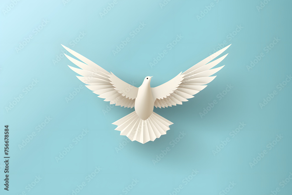 Obraz premium Paperstyle origami dove, origami bird, origami dove paperstyle