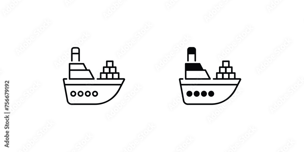 Obraz premium ship icon with white background vector stock illustration