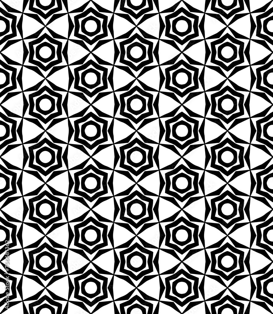 Fototapeta premium Black and white seamless abstract pattern. Background and backdrop. Grayscale ornamental design.