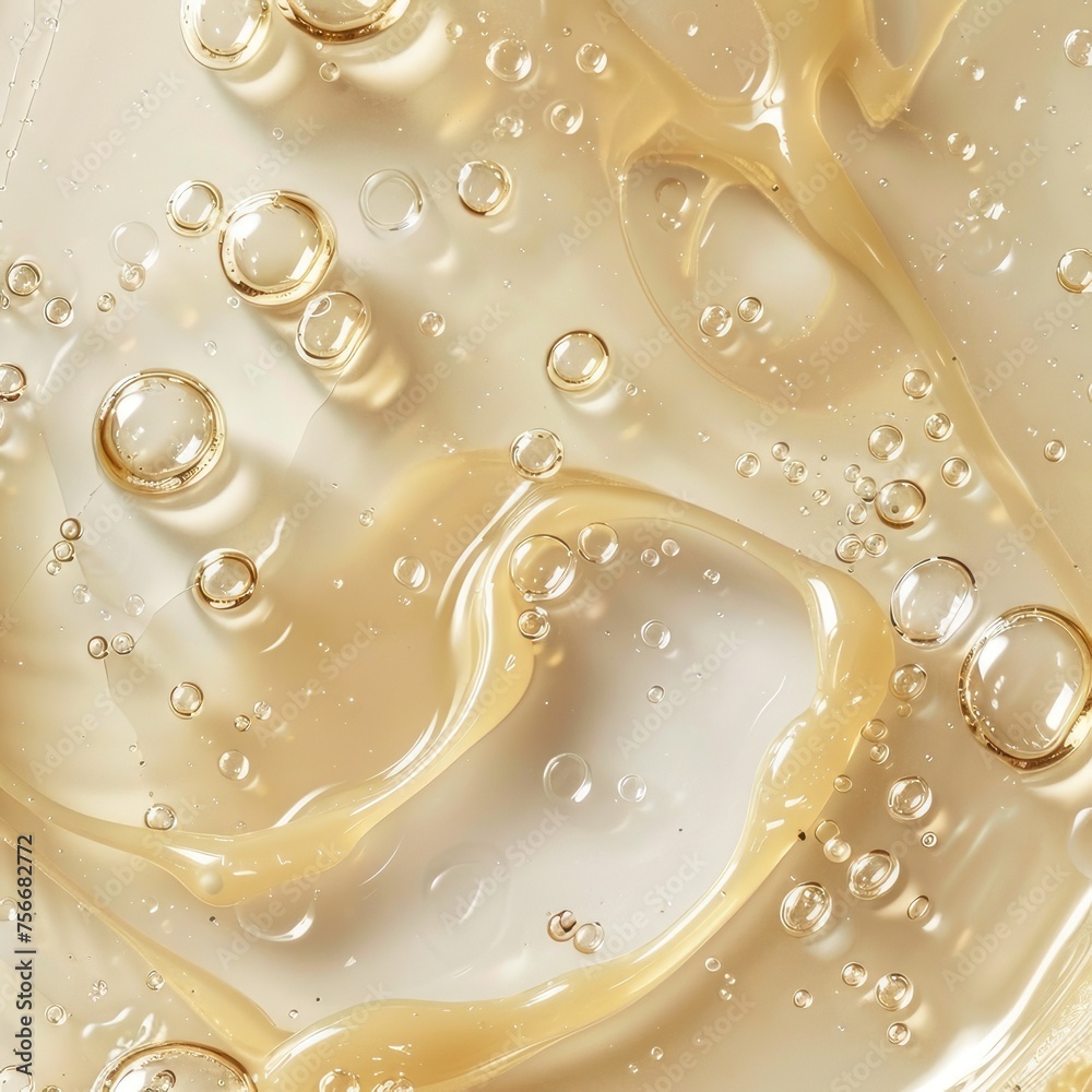 abstract, soft, spectacular texture of facial serum with biocollagen, with bubbles, close-up. cosmetic products concept. abstract, soft, spectacular texture of facial serum with biocollagen, with bubbles, close-up. cosmetic products concept.