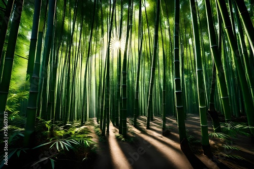 green bamboo forest