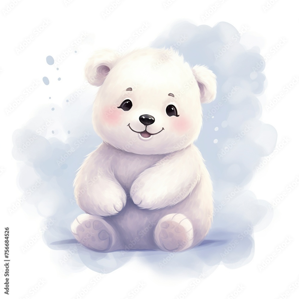 3D cartoon illustration,beautiful and little bear 3D cartoon illustration,beautiful and little bear
