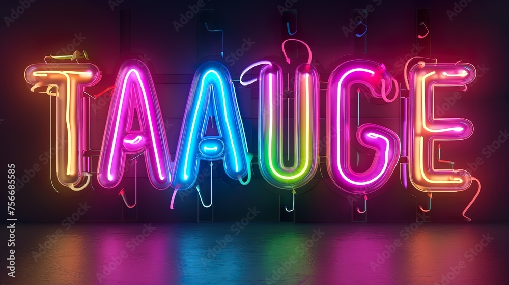 neon alphabet background saber light