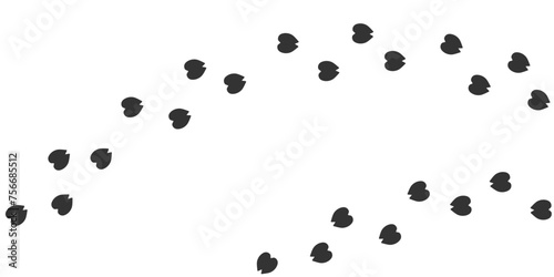 Footprints of Сamel, Traces of a  desert mammal on white background. Сamel silhouette animal tracks. Paw Print. Vector illustration. EPS10.