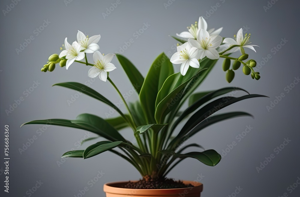 A little twig of houseplant with many beautiful flowers on the light background. A little twig of houseplant with many beautiful flowers on the light background.