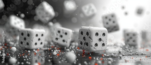 The white dice are isolated on a white background