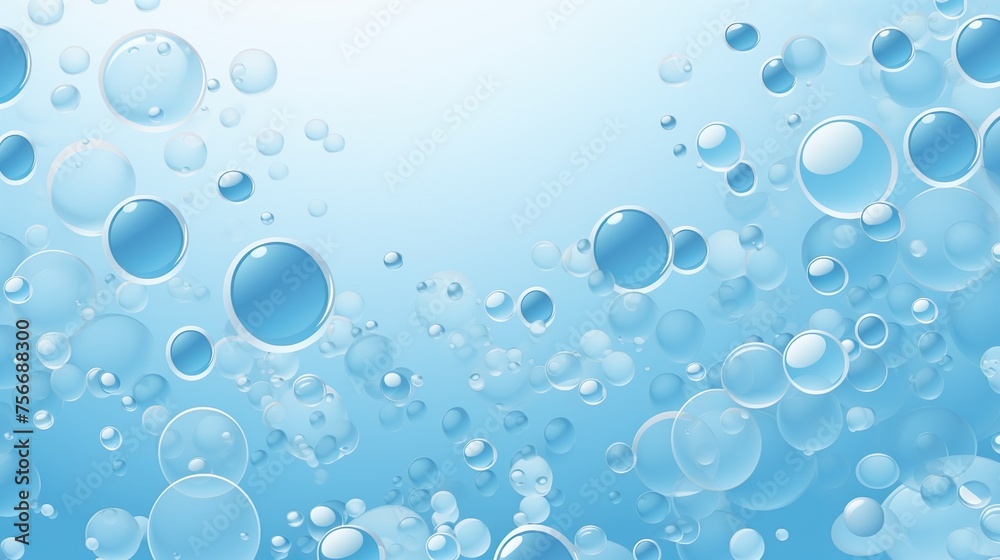 Soap bubbles on a blue background healthcare