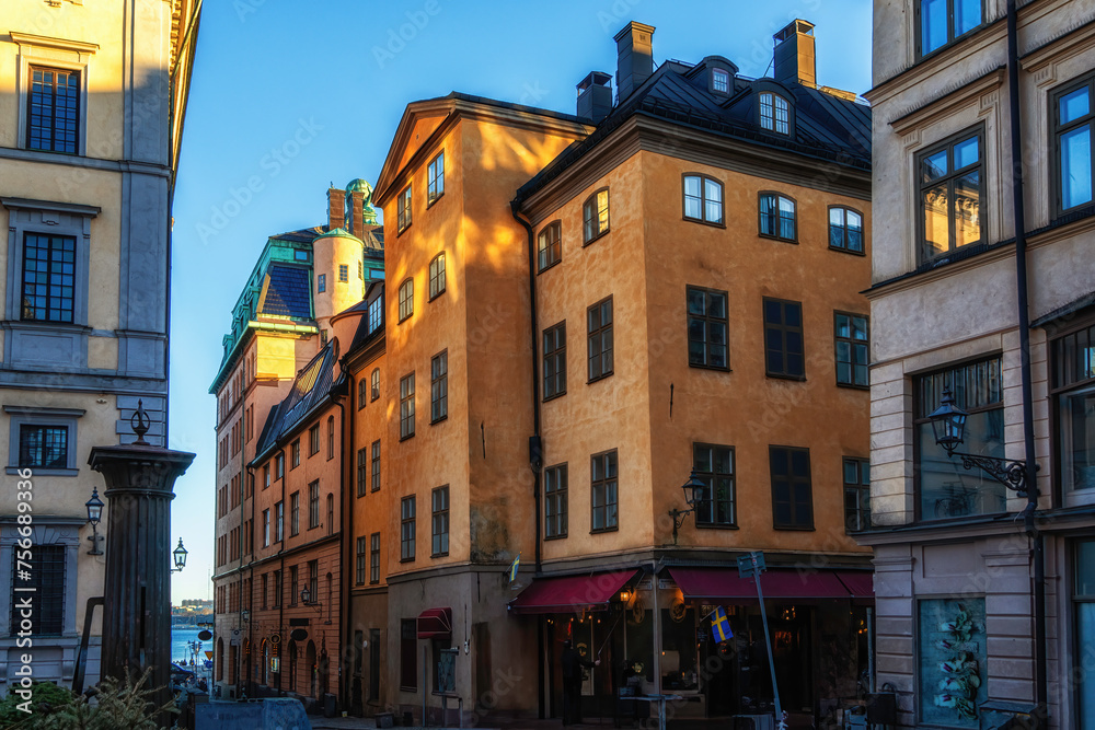 Colorful buildings in Gamla Stan, Stockholm, Sweden