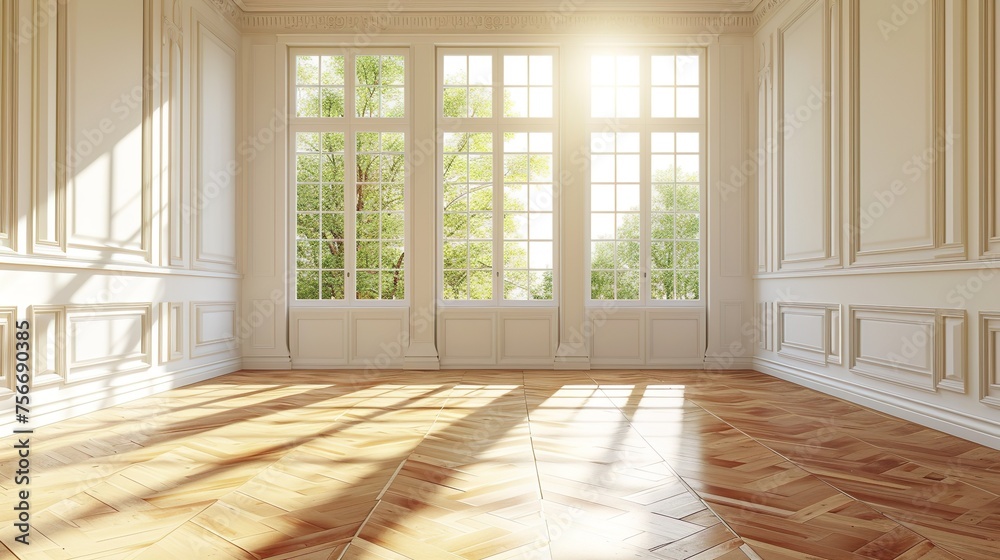 Modern contemporary empty hall with nature view 3d render overlooking the living room behind the room has concrete floors, plank ceilings and blank white walls for copy space, sunlight enter the room. Modern contemporary empty hall with nature view 3d render overlooking the living room behind the room has concrete floors, plank ceilings and blank white walls for copy space, sunlight enter the room.