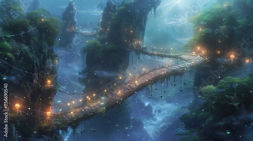 bridges and walkways magical path fantasy background
