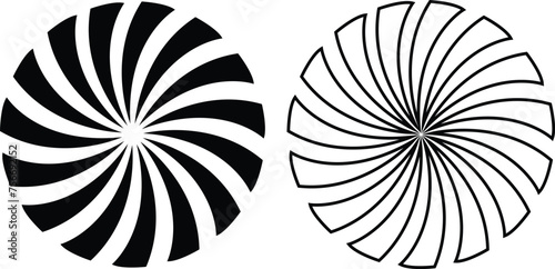 Sunburst element radial stripes or sunburst backgrounds icons set. Collection of rays design. Retro stars black vector isolated on transparent. Editable stock line and flat geometric sunburst symbol.