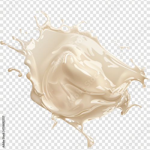 beige splash isolated on white background photo