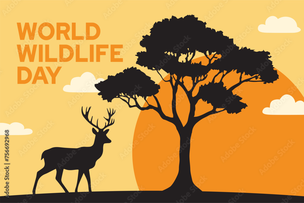 Wildlife animal illustration background