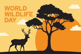 Wildlife animal illustration background