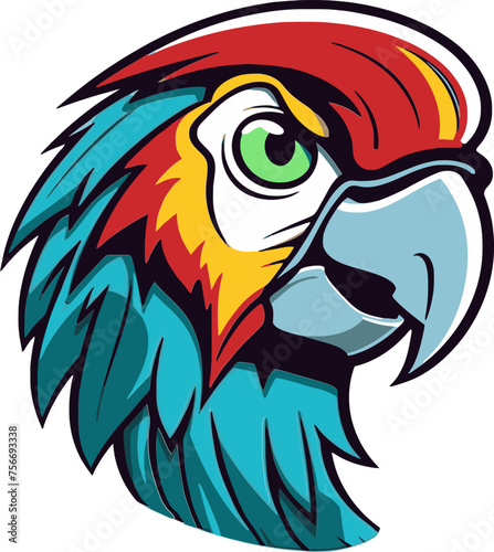 Detailed Macaw Head Drawing Feathery Macaw Head Vector © The biseeise