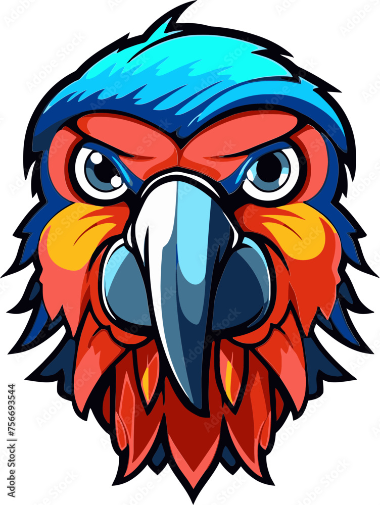 Eye-Catching Macaw Head Illustration Dynamic Macaw Head Design