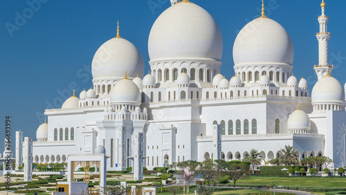 Sheikh Zayed Grand Mosque timelapse in Abu Dhabi, the capital city of United Arab Emirates